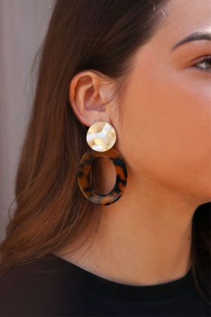 EARRING BLACK/BROWN