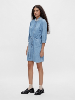 OBJNORMA DENIM DRESS LIGHT BLUE DENI