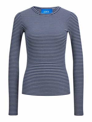 JXFREYA LS RIB STRIPE TEE NOOS NAVY BLAZER STR