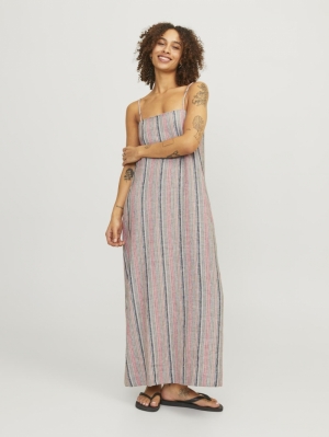 JXRAYA LINEN LONG SINGLET DRES PEACH ECHO