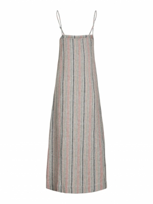 JXRAYA LINEN LONG SINGLET DRES PEACH ECHO