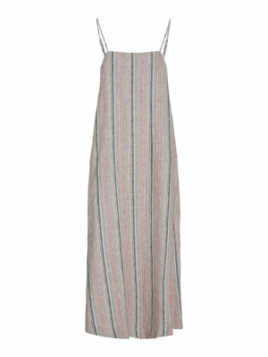 JXRAYA LINEN LONG SINGLET DRES PEACH ECHO