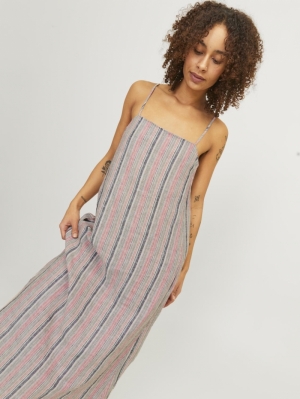 JXRAYA LINEN LONG SINGLET DRES PEACH ECHO