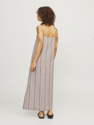 JXRAYA LINEN LONG SINGLET DRES PEACH ECHO