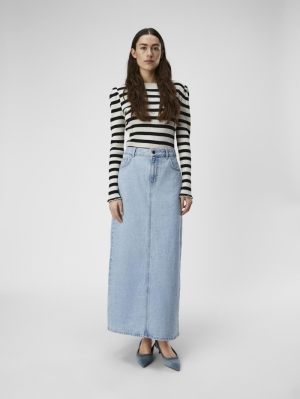 OBJELLEN RE MW LONG DENIM NOOS LIGHT BLUE DENI