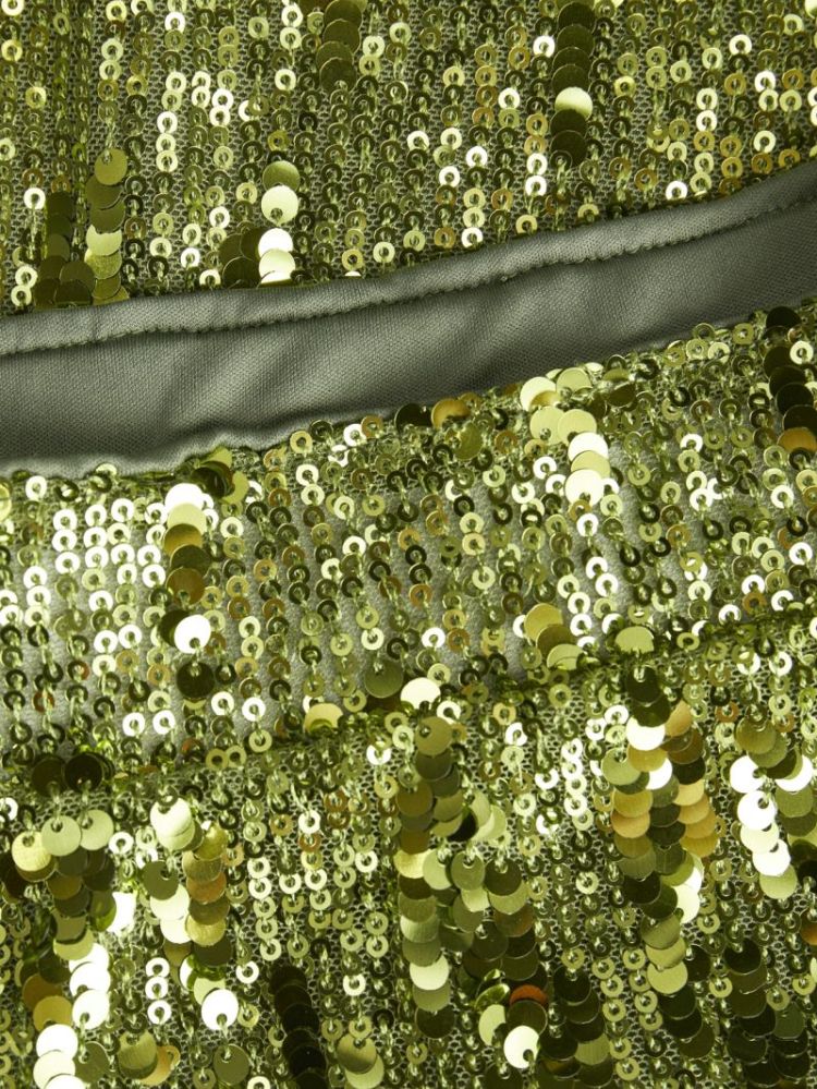 JXTARA SEQUIN MINI SKIRT PARROT GREEN