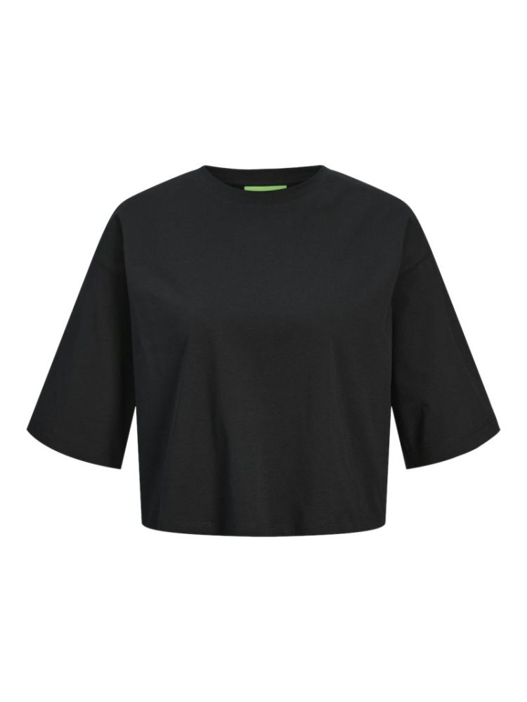 JXANDREA LOOSE SS CROPPED NOOS BLACK