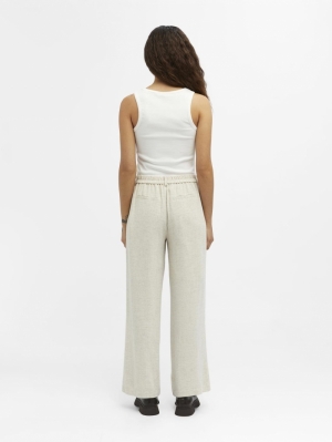 OBJSANNE ALINE WIDE PANT NOOS SANDSHELL