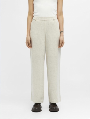 OBJSANNE ALINE WIDE PANT NOOS SANDSHELL