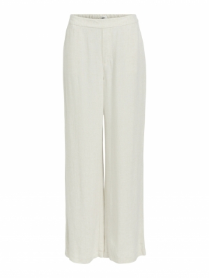 OBJSANNE ALINE WIDE PANT NOOS SANDSHELL