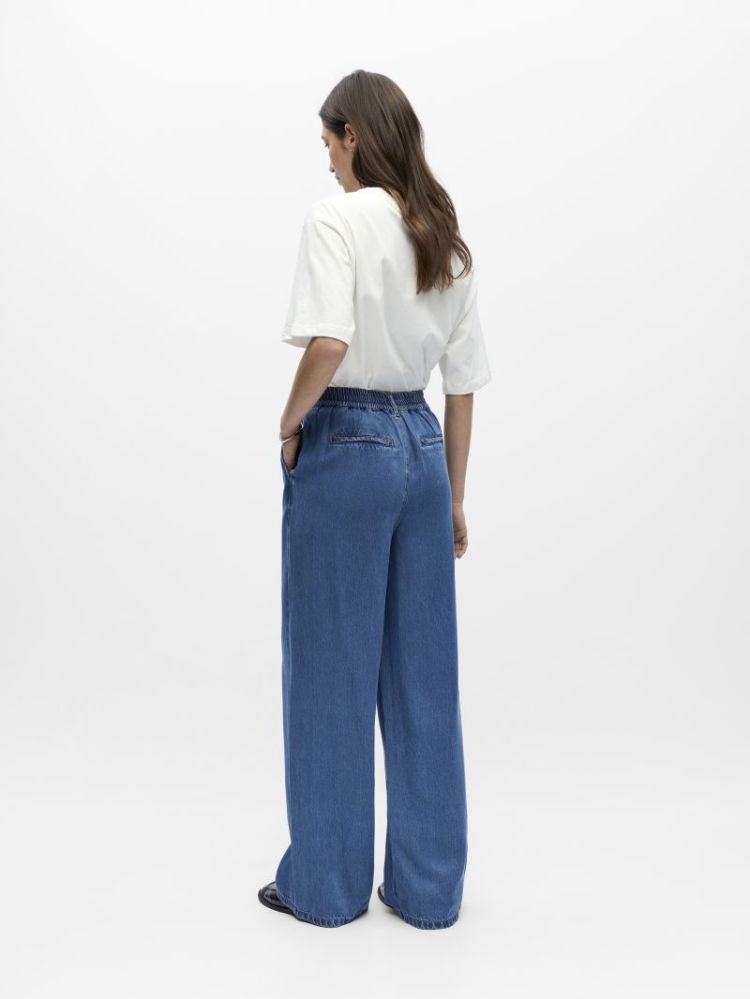 OBJFRAME LISA WIDE MW PANT NOO Medium Blue Den
