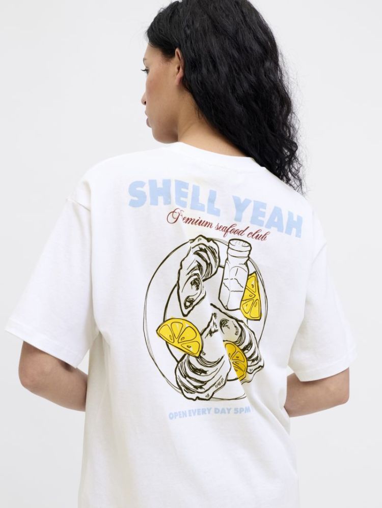 JXMILLOW LOOSE SS TEE BR WHITE:SHELL