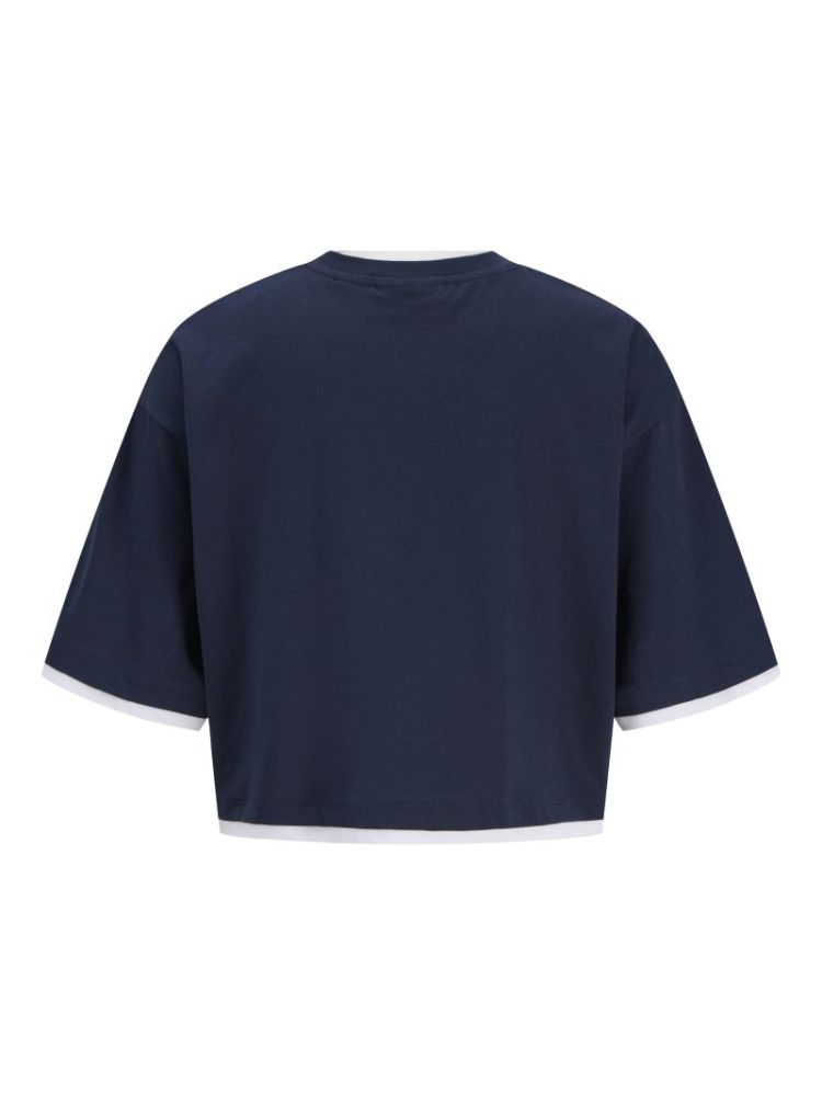 JXANDREA SS CROPED CONTRAST TE NAVY BLAZER