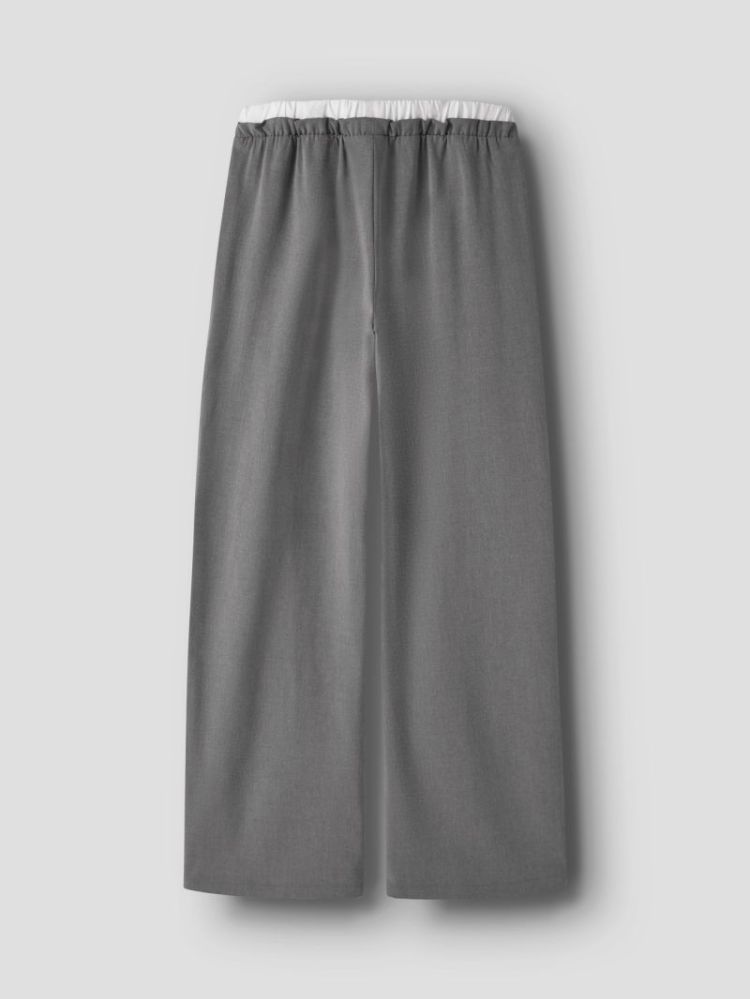 NLFLUIS PIPE LW WIDE PANT GREY MELANGE