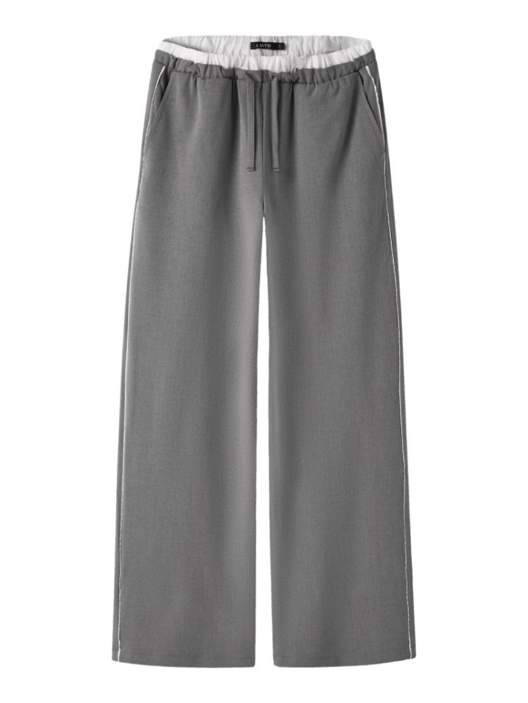 NLFLUIS PIPE LW WIDE PANT GREY MELANGE