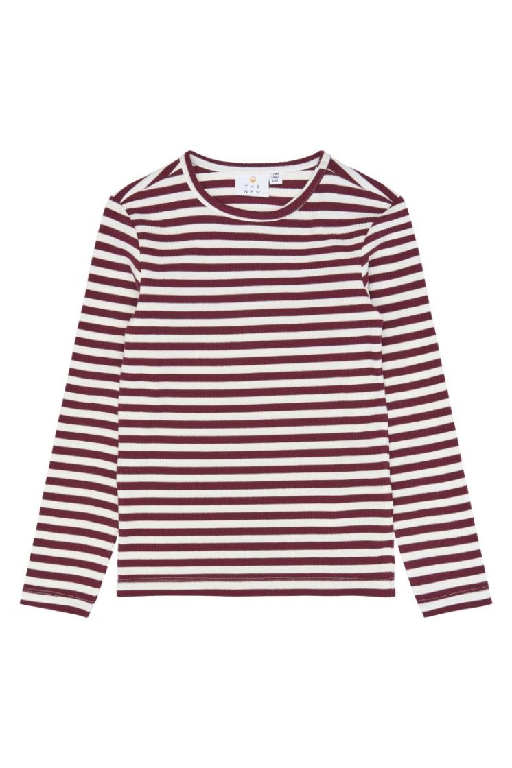 TNMoore L_S Rib Tee Gardenia Stripe
