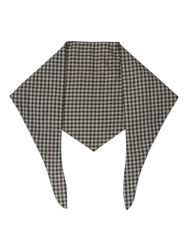 OBJOLIVIA PADDED CHECKED SCARF OPAL GREY BLACK