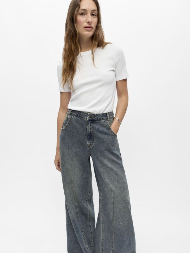 OBJDIPSY MW LO LONG JEANS MEDIUM BLUE DEN