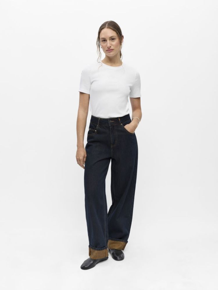OBJISIRA HW STRAIGHT LOOSE JEA DARK BLUE DENIM