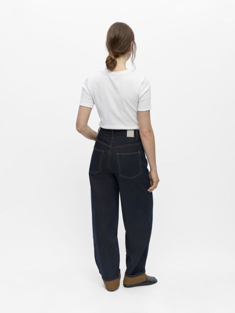 OBJISIRA HW STRAIGHT LOOSE JEA DARK BLUE DENIM