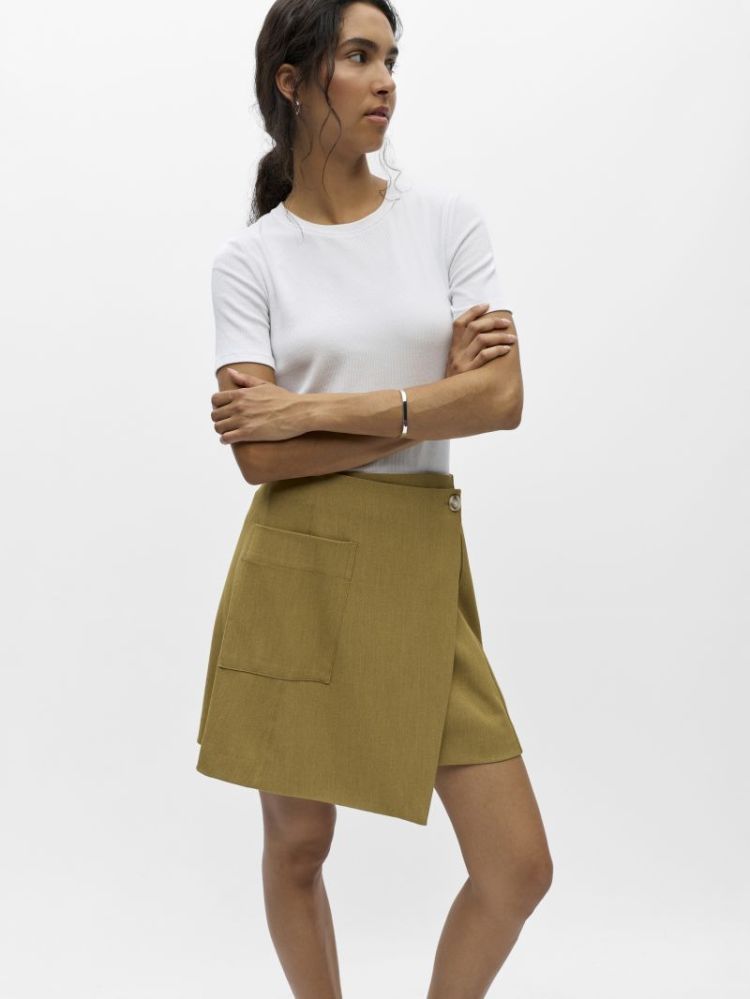 OBJLISA RE WRAP SKIRT FENNEL SEED