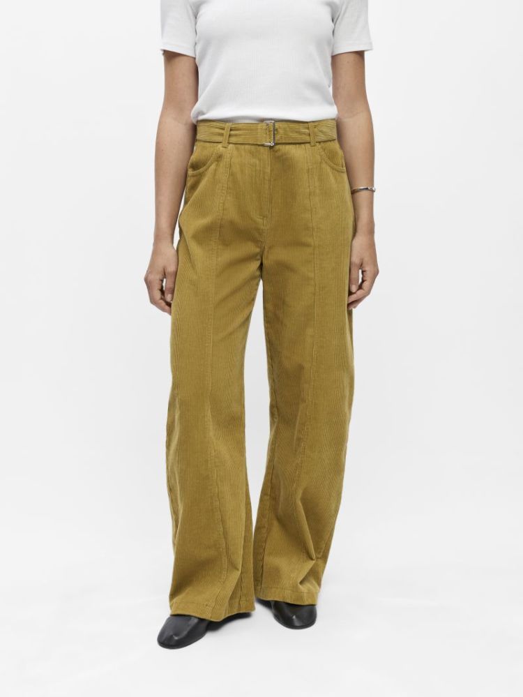 OBJPELLA MW WIDE PANT FENNEL SEED