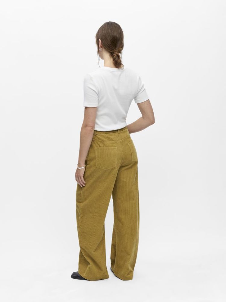 OBJPELLA MW WIDE PANT FENNEL SEED