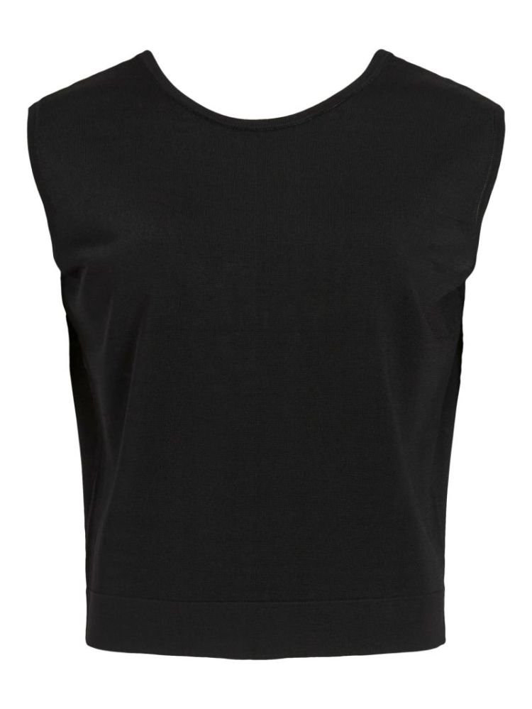 ROUJOAN OPEN BACK KNIT TOP METEORITE