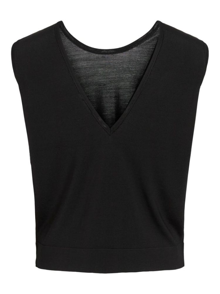 ROUJOAN OPEN BACK KNIT TOP METEORITE