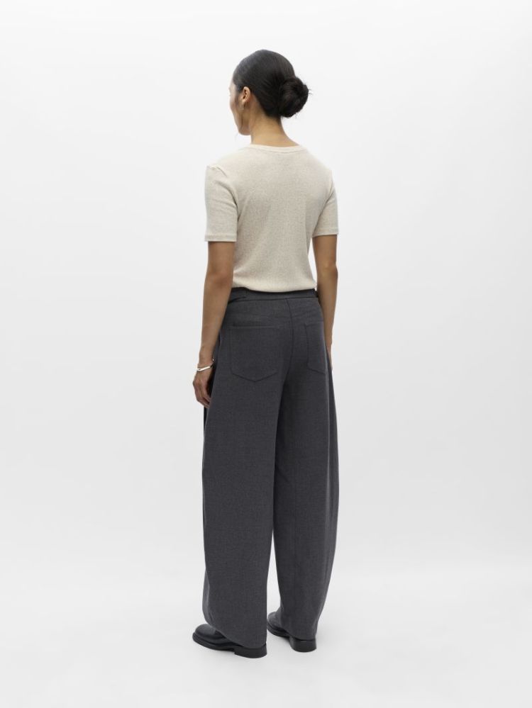 OBJKAVIN MW BARREL PANTS DARK GREY MELAN