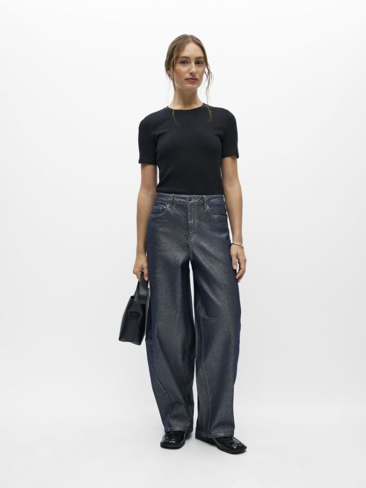 OBJMOJI GLITTER MW SUPER BARRE DARK BLUE DENIM