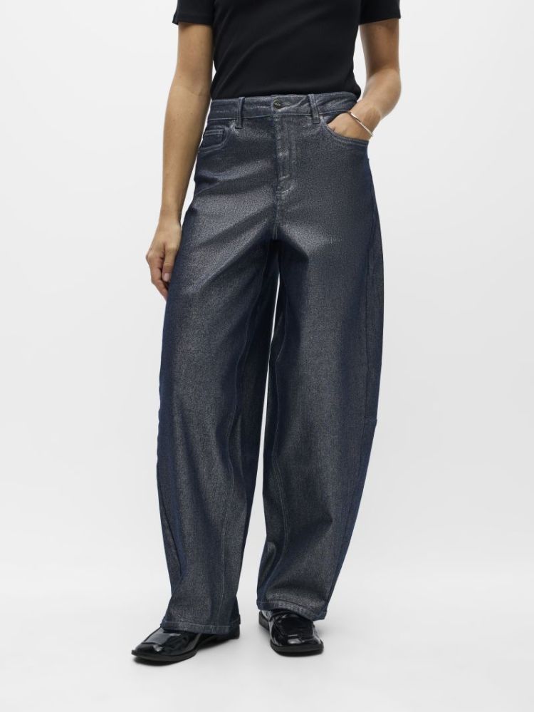 OBJMOJI GLITTER MW SUPER BARRE DARK BLUE DENIM