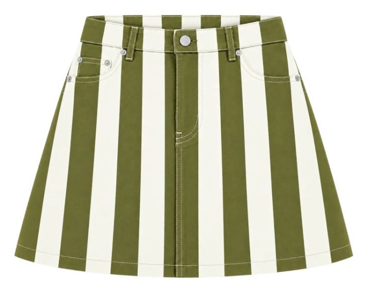 VICHIA SHORT SKIRT MOSS STRIPES:SN