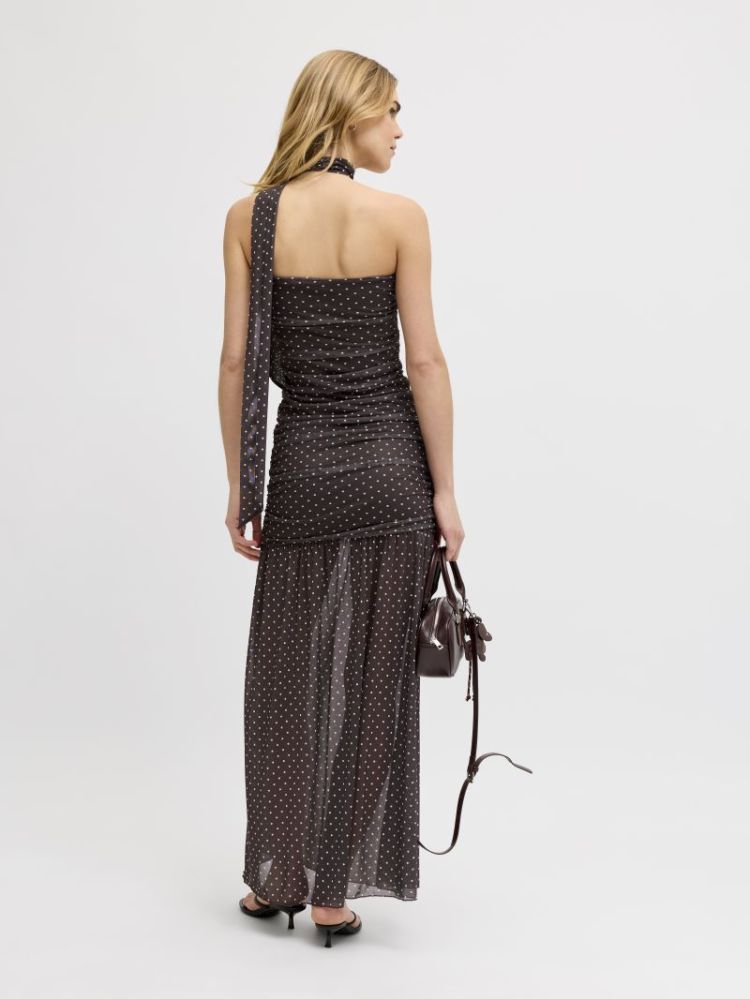 JXELVIRA MESH SL SCARF DRESS SEAL BROWN