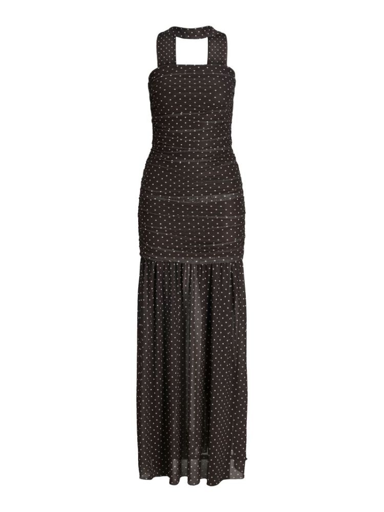 JXELVIRA MESH SL SCARF DRESS SEAL BROWN