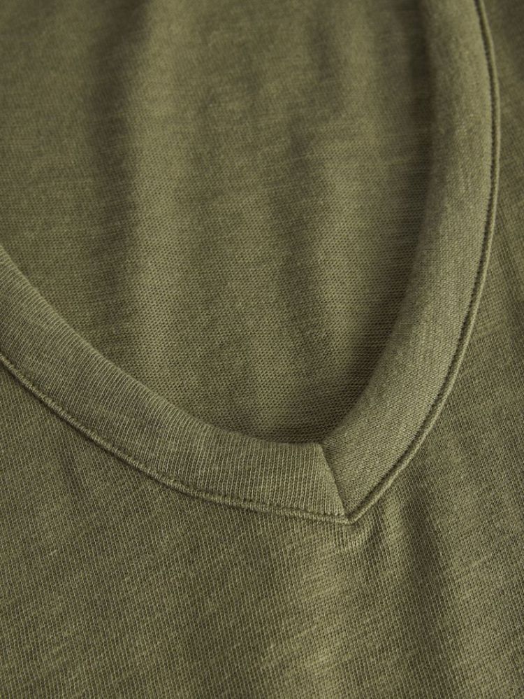 JXBREE SL VNECK TOP BURNT OLIVE  
