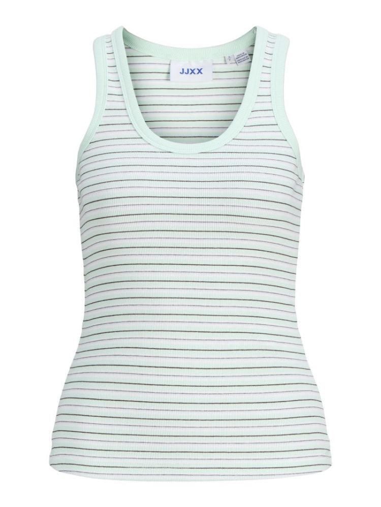 JXFRIDA STRIPE SL U-NECK TOP BAY STRIPES