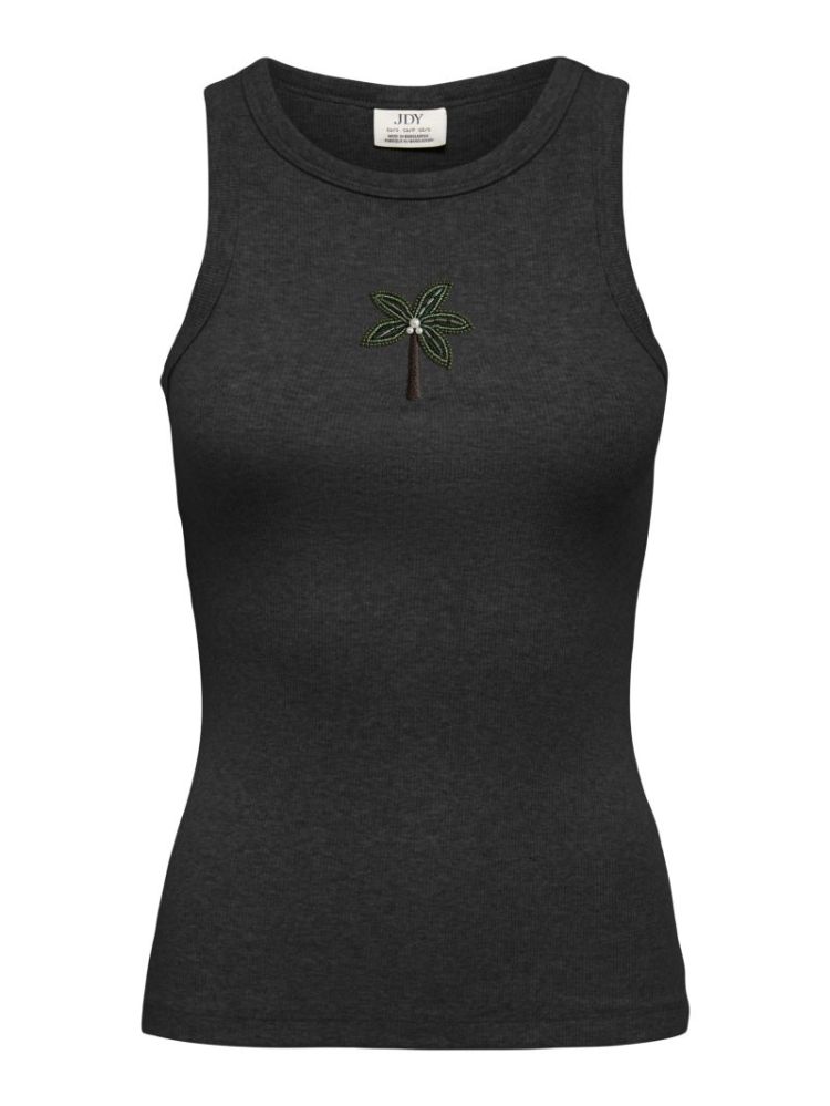 JDYTULLE LIFE PEARL EMB TANK T BLACK