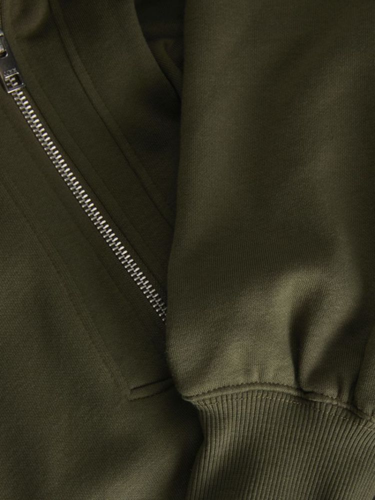 JXISLA HIGH NECK ZIP SWEAT OLIVE NIGHT