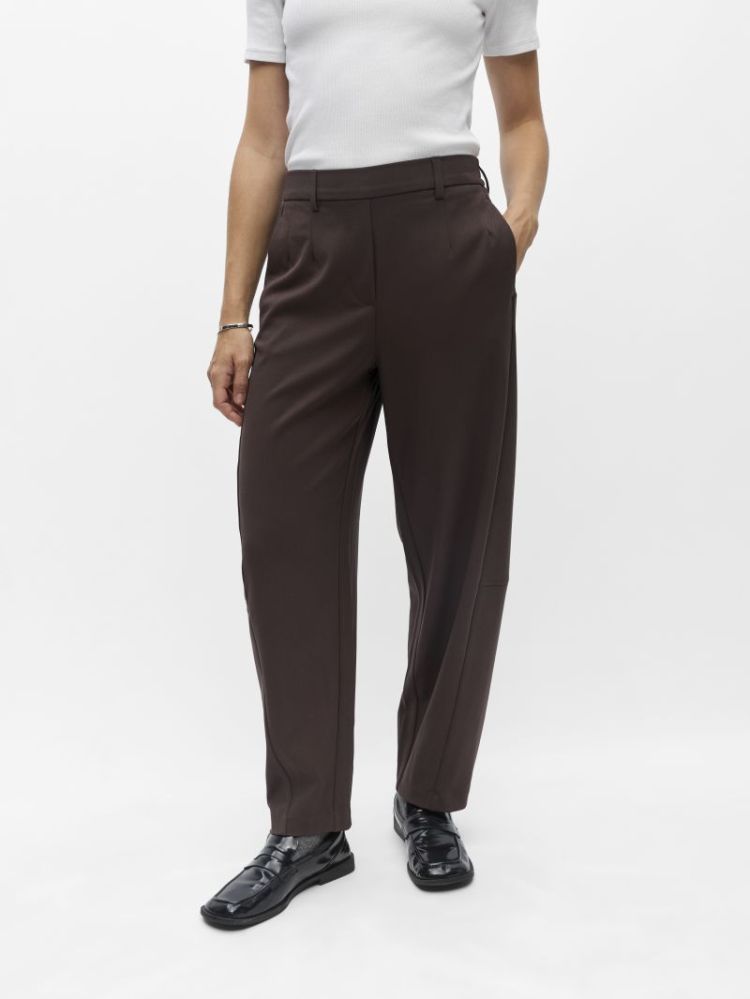 OBJLISA HW ANKLE BARREL PANT N brown  