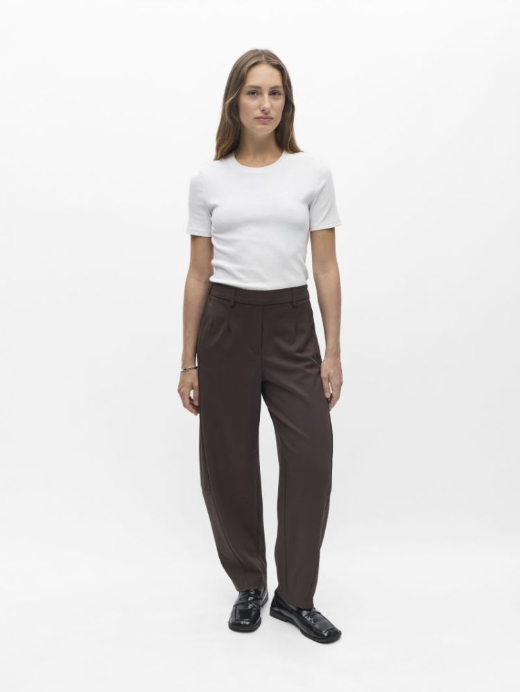 OBJLISA HW ANKLE BARREL PANT N brown  